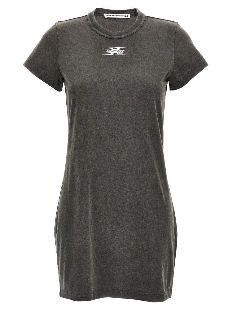 ALEXANDER WANG T Alexanderwang. T Mini T-shirt Dress In Gray Product Image