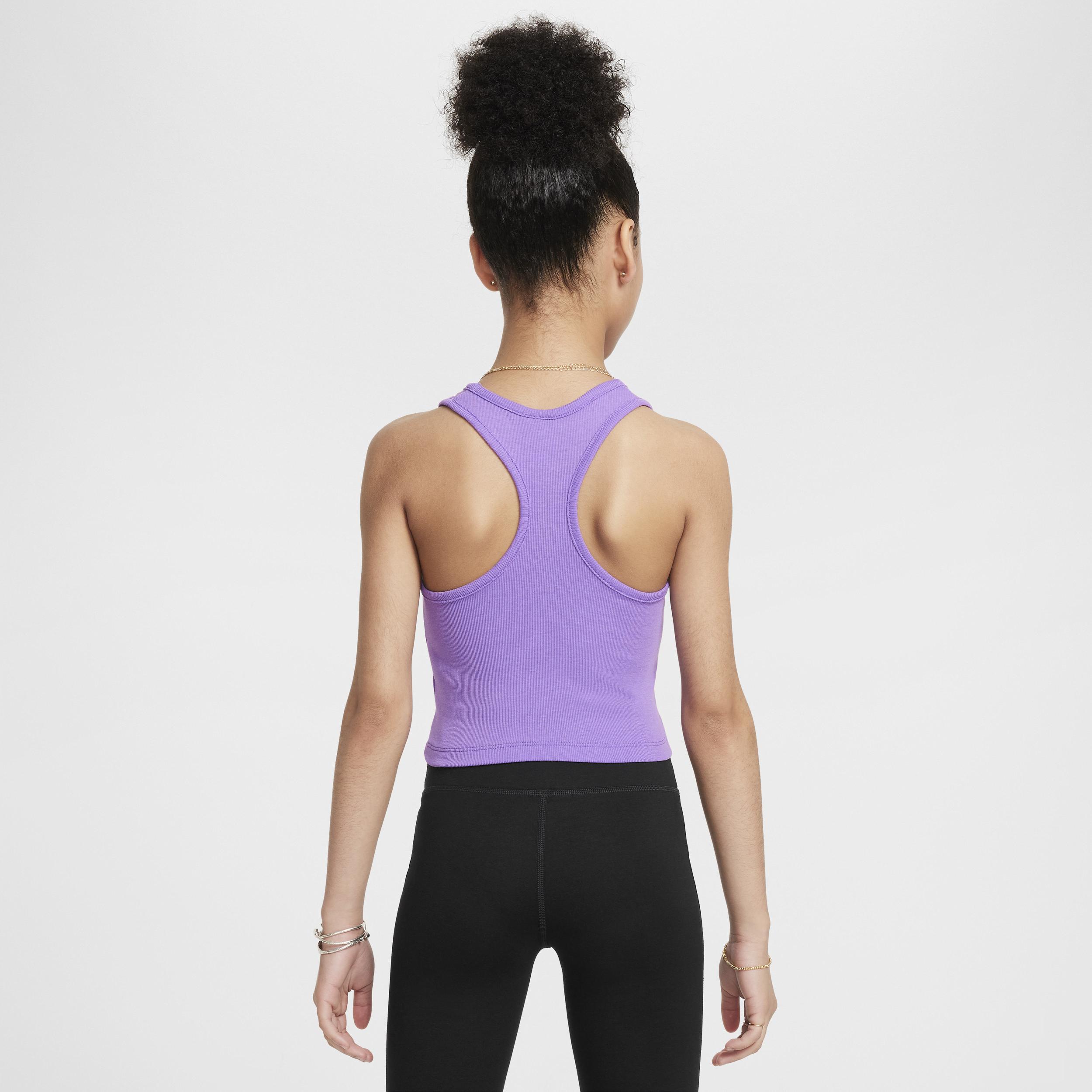 Nike Kids' Sportswear Rib Racerback Tank in Black Raspberry at Nordstrom Product Image