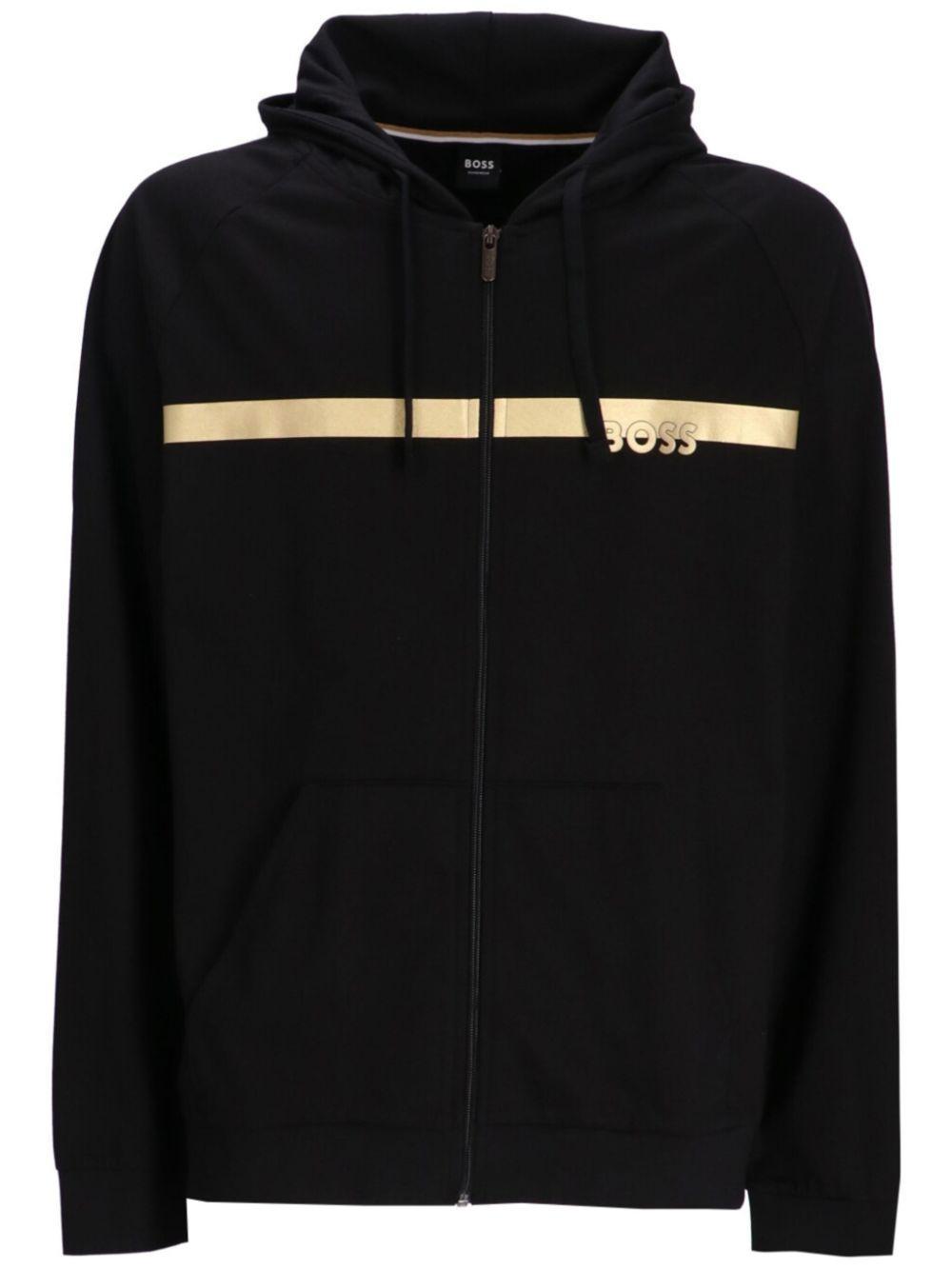 HUGO BOSS Boss Authentic Cotton Zip Hoodie In Black Product Image