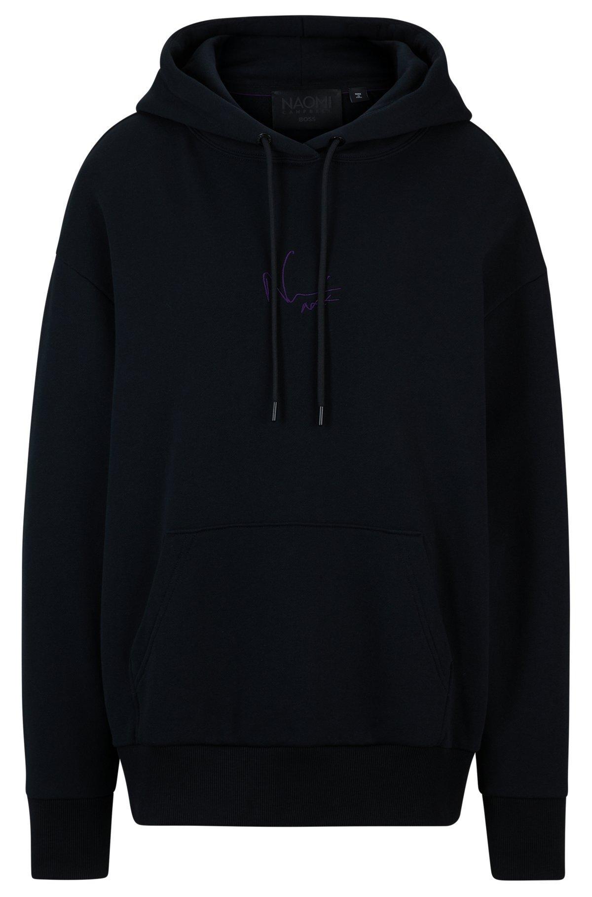 NAOMI x BOSS cotton-terry sweatshirt with ribbed trims Product Image