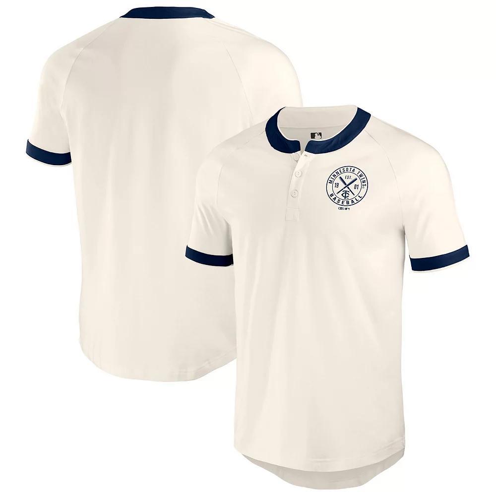Men's Darius Rucker Collection by Fanatics White Cleveland Guardians Henley Raglan T-Shirt, Size: Medium, Grd White Product Image