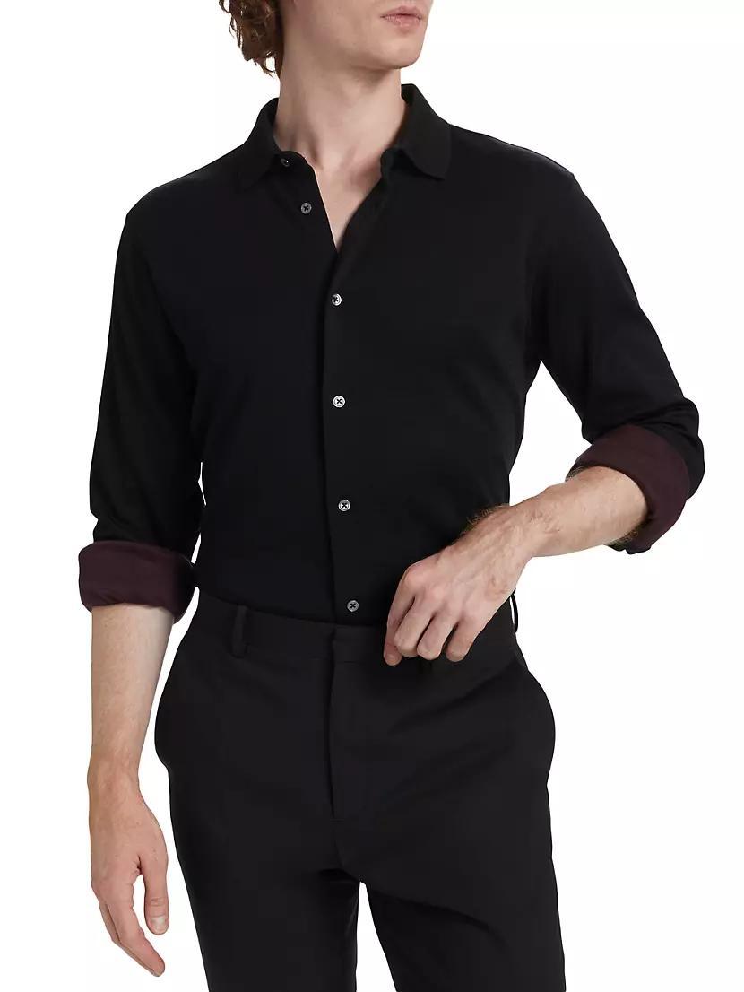 COLLECTION Button-Front Knit Shirt Product Image