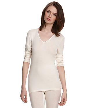 Wool & Silk Blend V-Neck Top Product Image