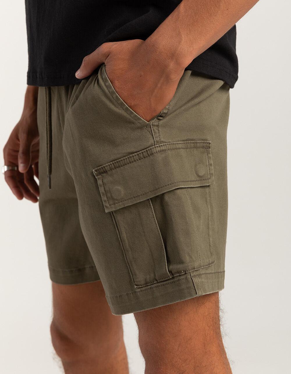 RSQ Mens Cargo Twill Pull On Shorts - BLACK Product Image