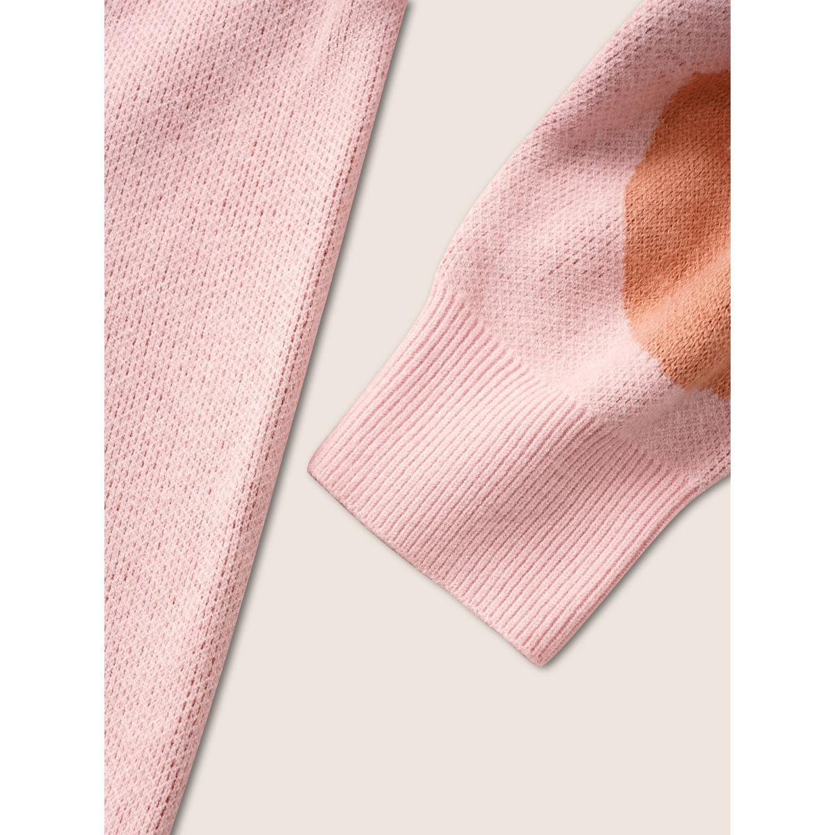 Plus Size Supersoft Essentials Lip Print Split Side Pullover Crepe Women Casual Long Sleeve V-neck Everyday Pullovers BloomChic 12/L Product Image