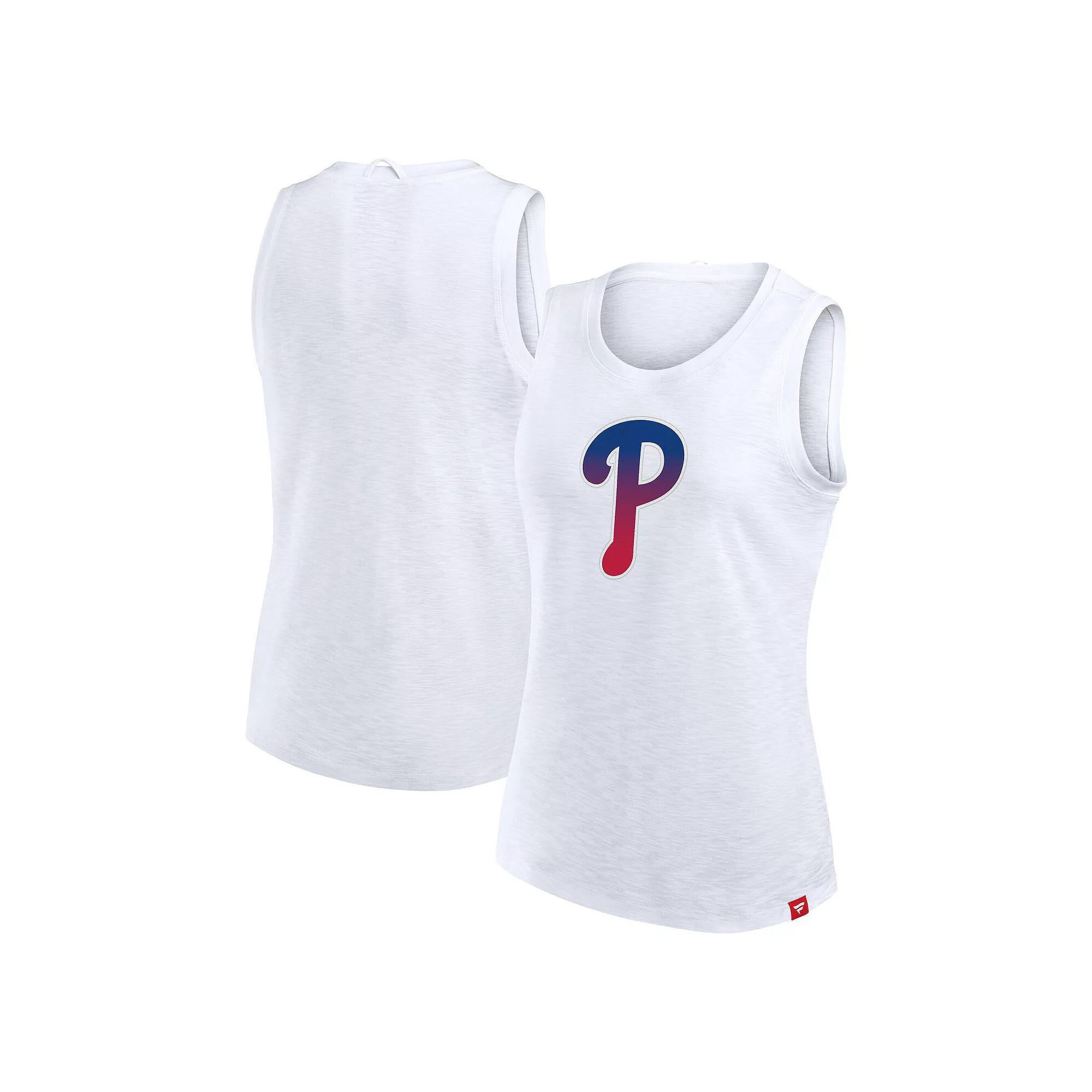 Women's Fanatics White Philadelphia Phillies Activate Slub Tank Top, Size: Medium Product Image