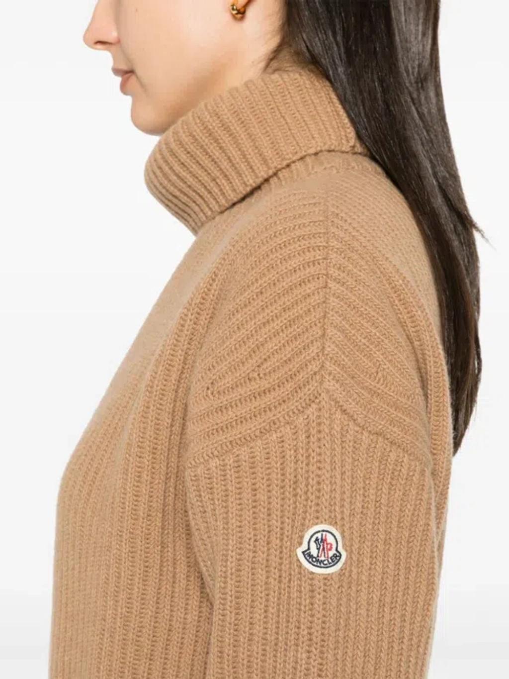 MONCLER Logo-patch Sweater In Neutrals Product Image