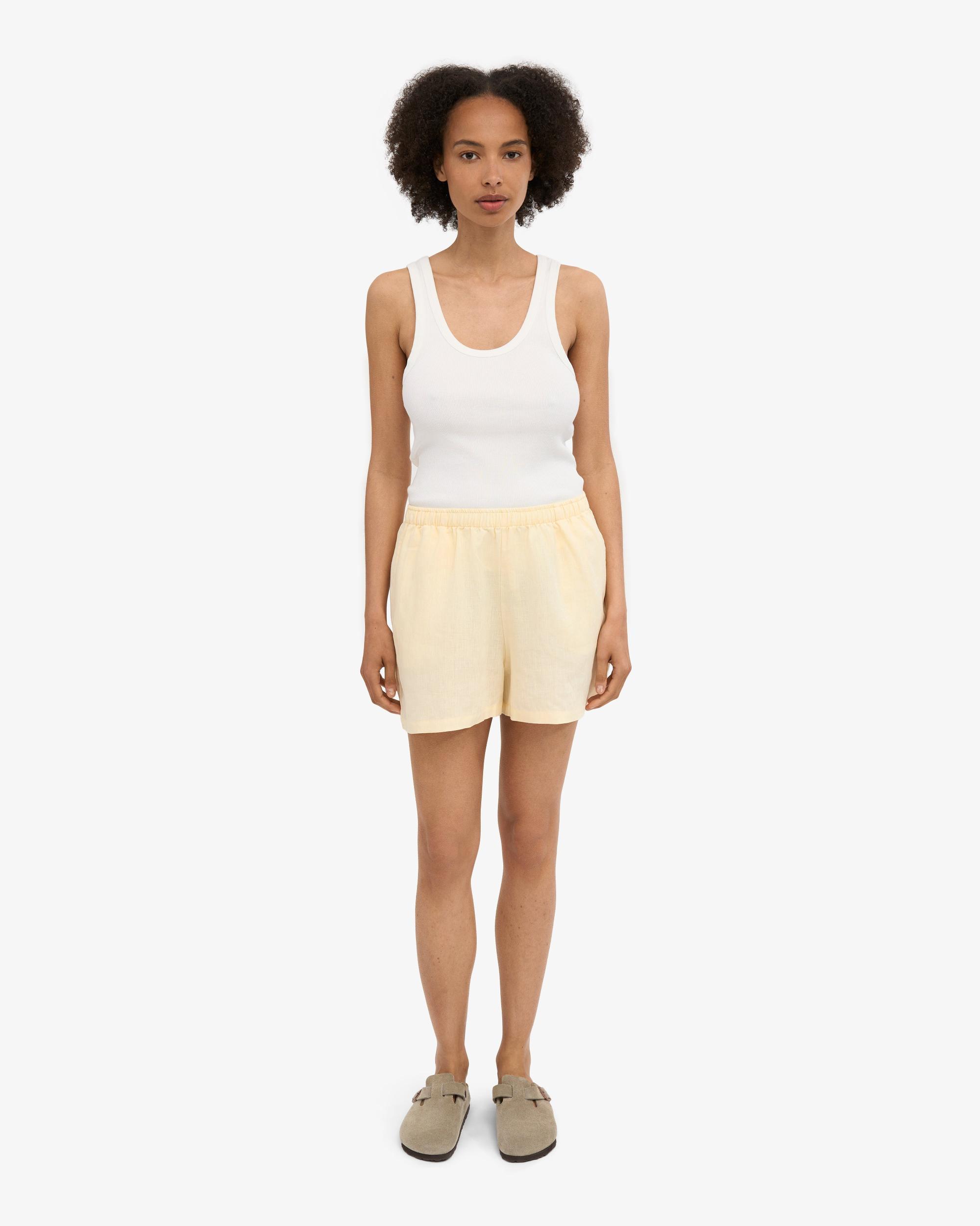 Linen Shorts - Petrol Blue Product Image