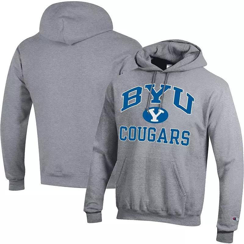 Men's Champion Heather Gray BYU Cougars High Motor Pullover Hoodie, Size: 2XL, Grey Product Image