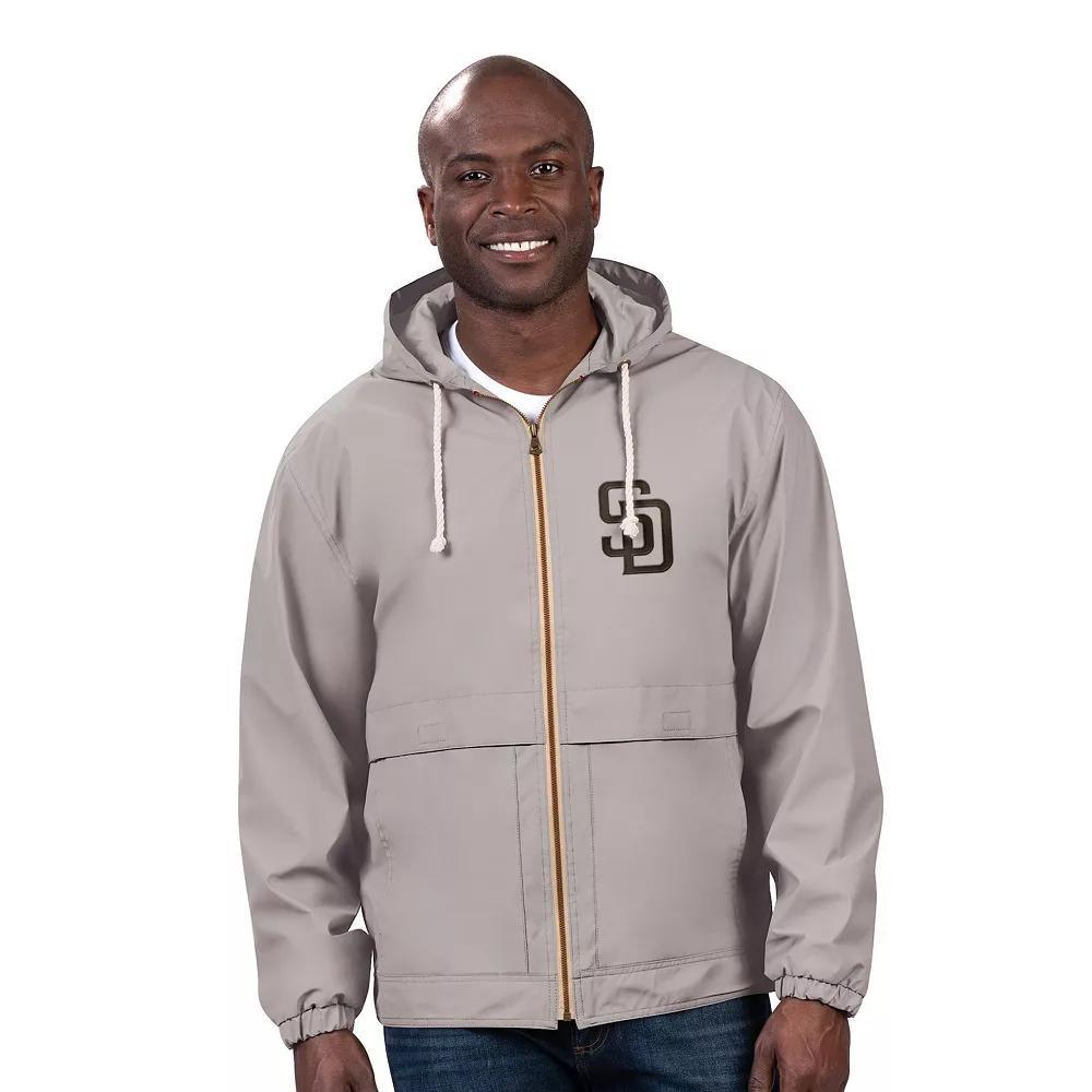 Men's G-III Sports by Carl Banks  Gray Chicago Cubs Full-Zip Rain Jacket, Size: Large, Grey Product Image