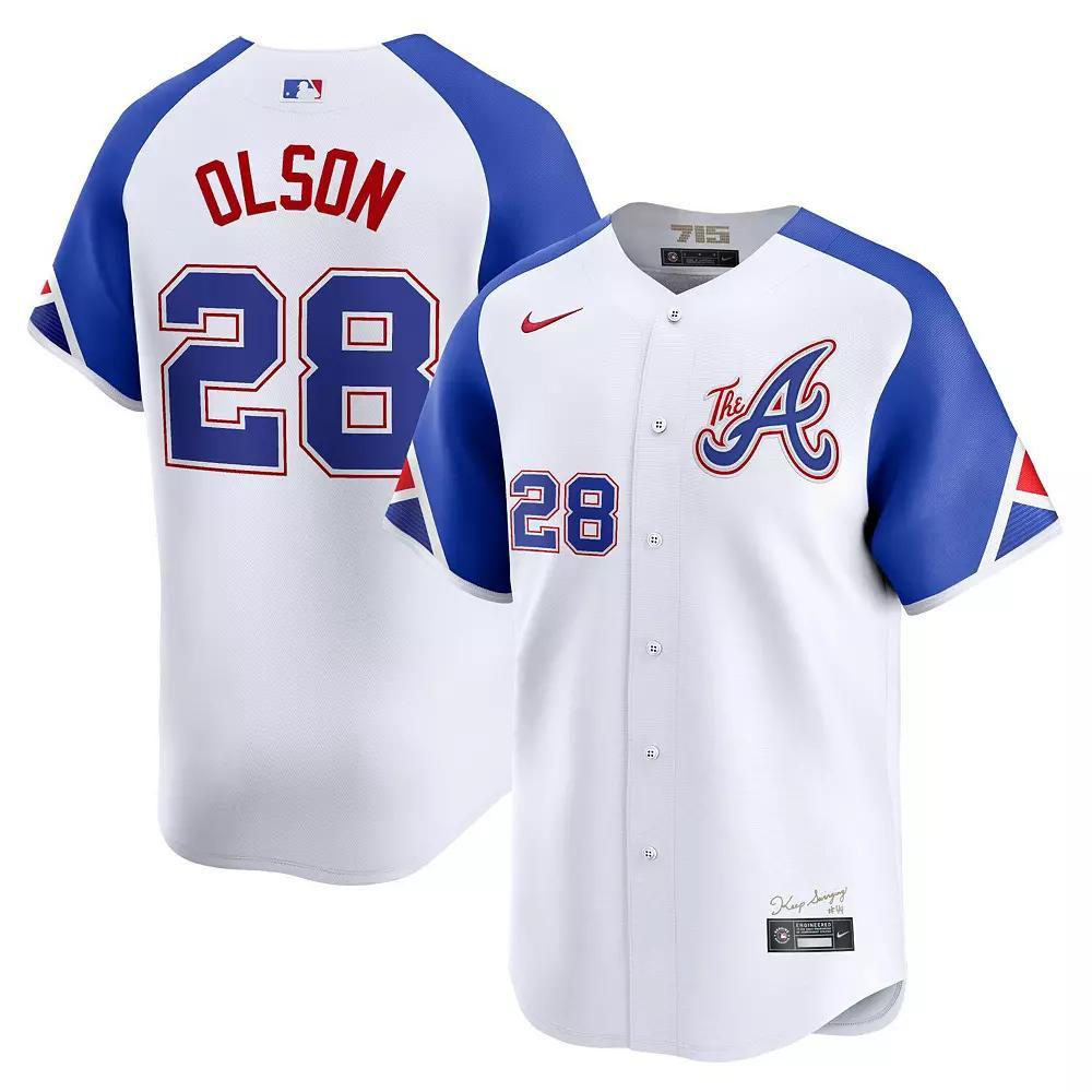 Men's Nike Matt Olson White Atlanta Braves City Connect Limited Player Jersey, Size: Medium Product Image