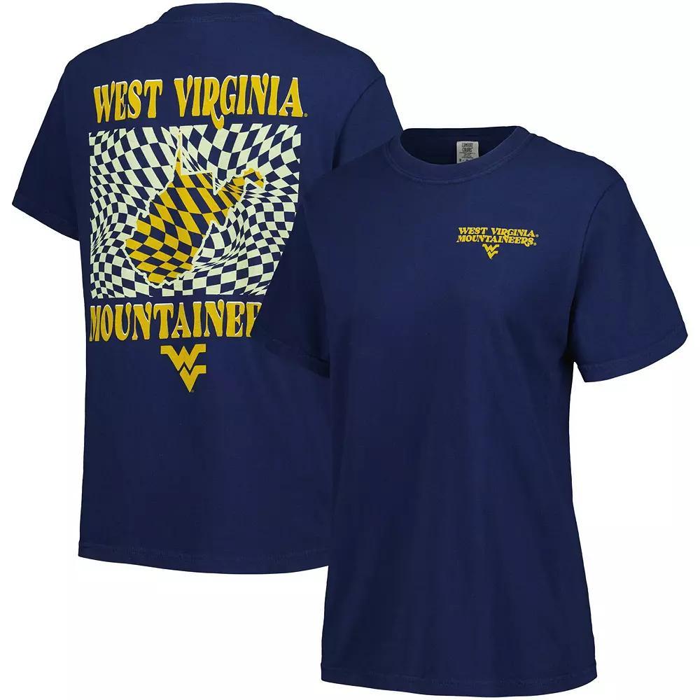 Women's Navy West Virginia Mountaineers Comfort Colors Checkered Mascot T-Shirt, Size: XL, Blue Product Image