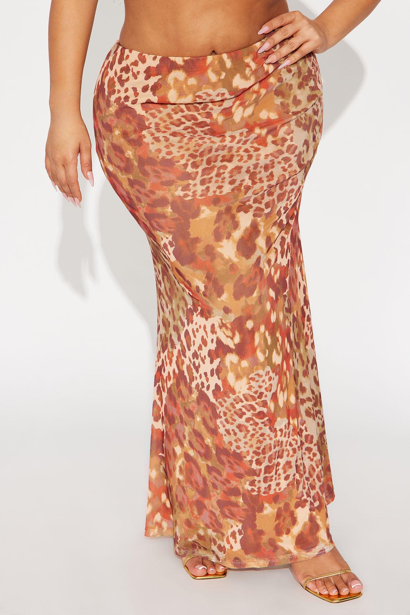 Some Type Of Way Leopard Mesh Maxi - Brown/combo Product Image