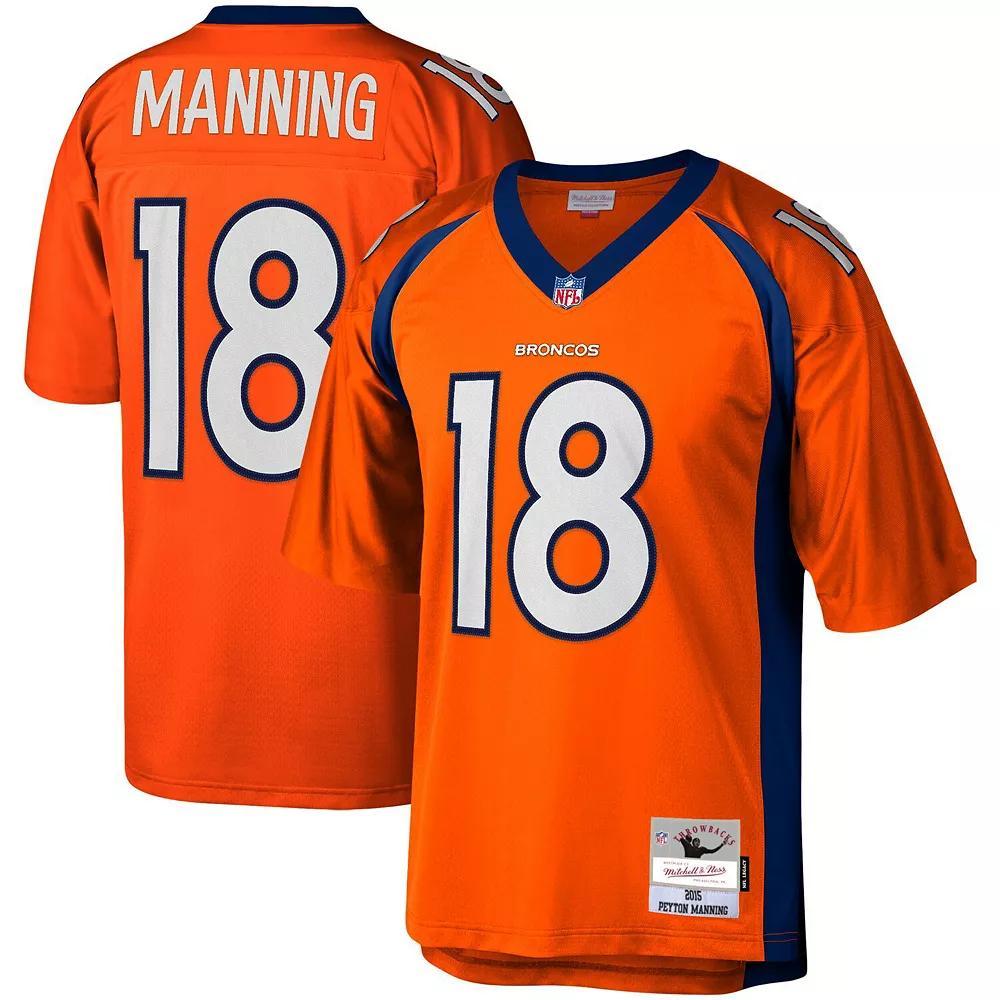 Men's Mitchell & Ness Peyton Manning Orange Denver Broncos Legacy Replica Jersey, Size: 5XL Product Image