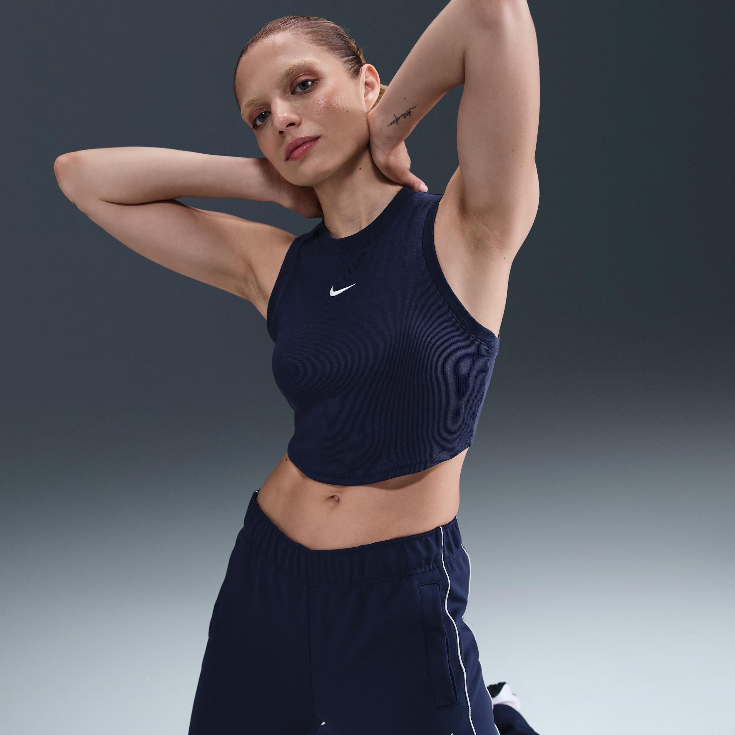Women's Nike Sportswear Chill Knit Tight Cropped Mini-Rib Tank Top Product Image