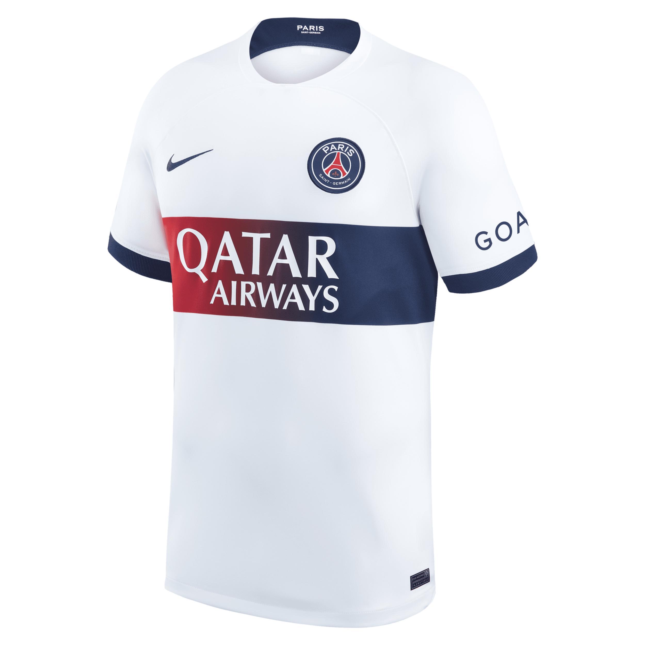 Nike Mens Achraf Hakimi White Paris Saint-Germain 2023/24 Away Stadium Replica Player Jersey - White Product Image