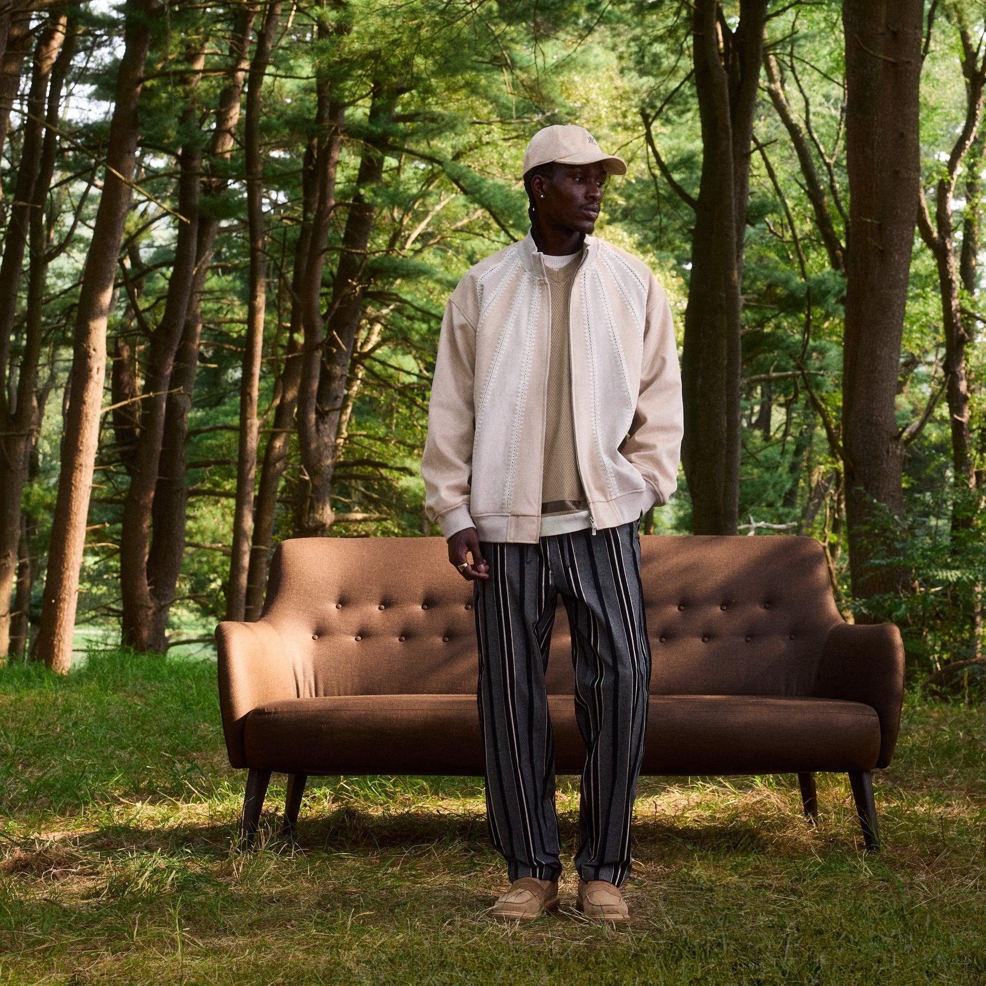 Kith Striped Flannel Barrow Pant - Black Male Product Image