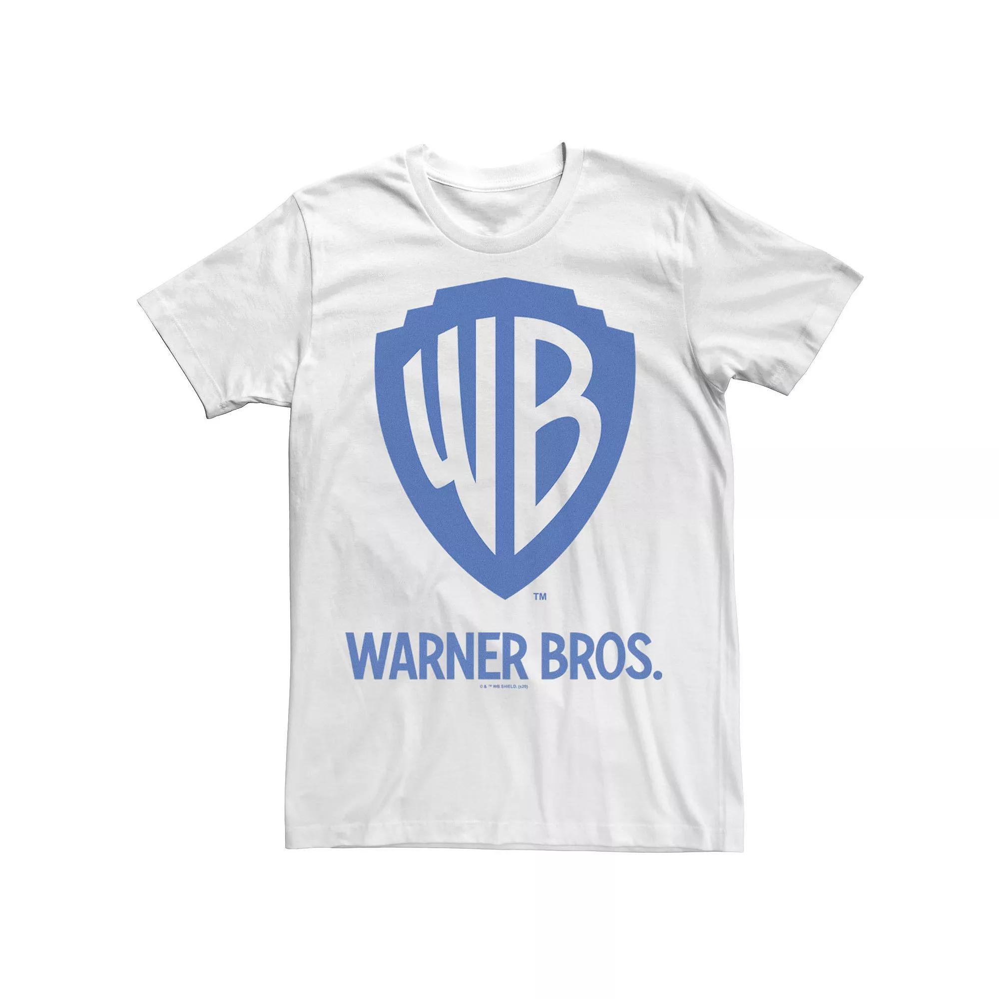 Men's Warner Bros. Blue Logo Tee, Size: Medium, White Product Image