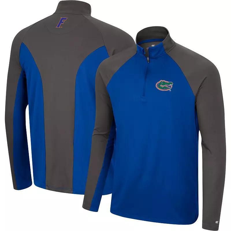 Men's Colosseum Navy/Charcoal Virginia Cavaliers Two Yutes Raglan Quarter-Zip Windshirt, Size: XL, Blue Product Image
