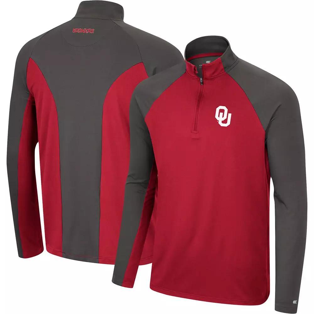 Men's Colosseum Navy/Charcoal Virginia Cavaliers Two Yutes Raglan Quarter-Zip Windshirt, Size: XL, Blue Product Image