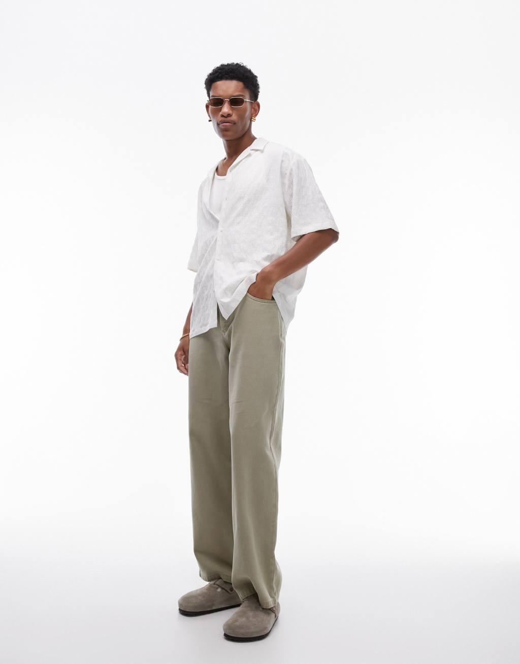 Topman short sleeve square textured shirt Product Image