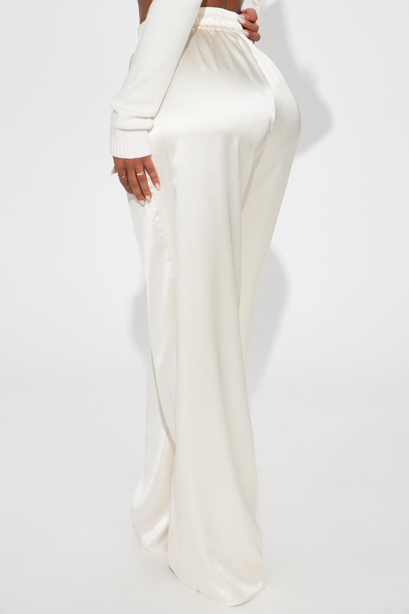 Elevate You Satin Pant - Cream Product Image