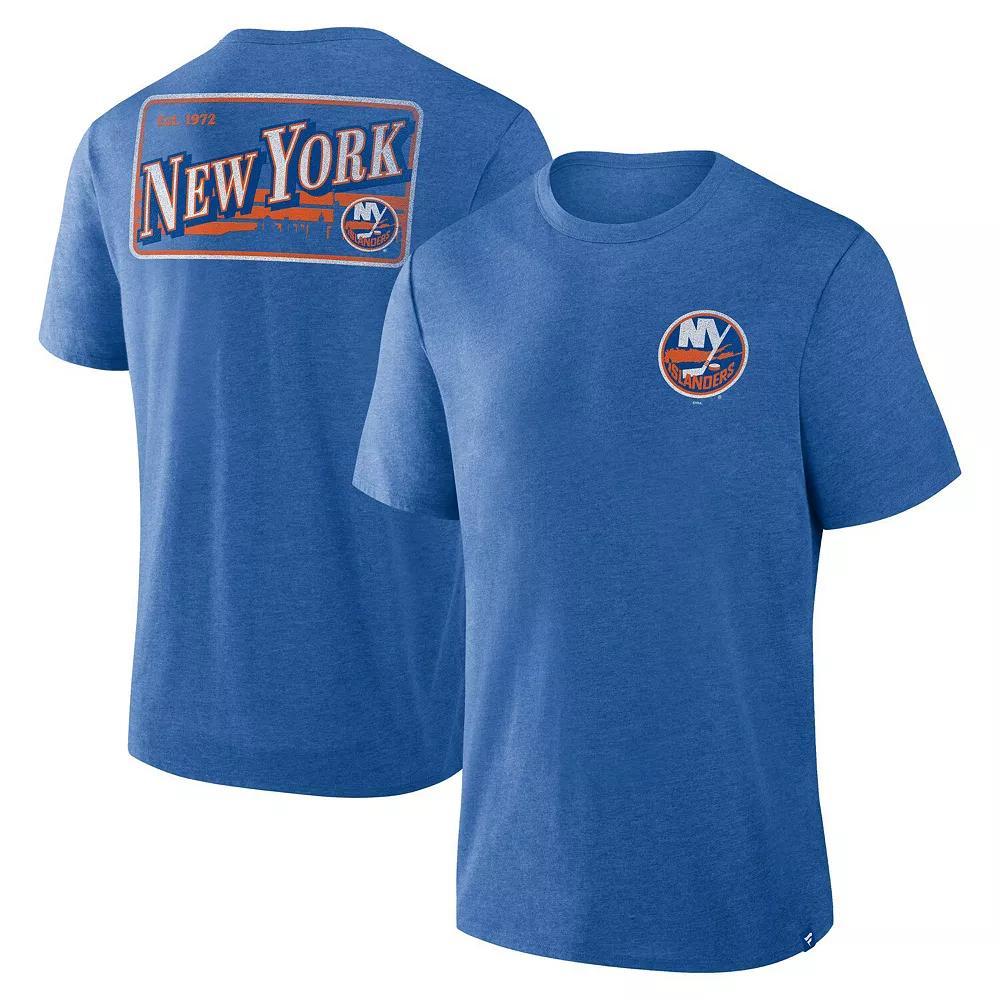 Men's Fanatics Heather Royal New York Islanders Fan Lanes Tri-Blend T-Shirt, Size: 3XL, Isl Blue Product Image