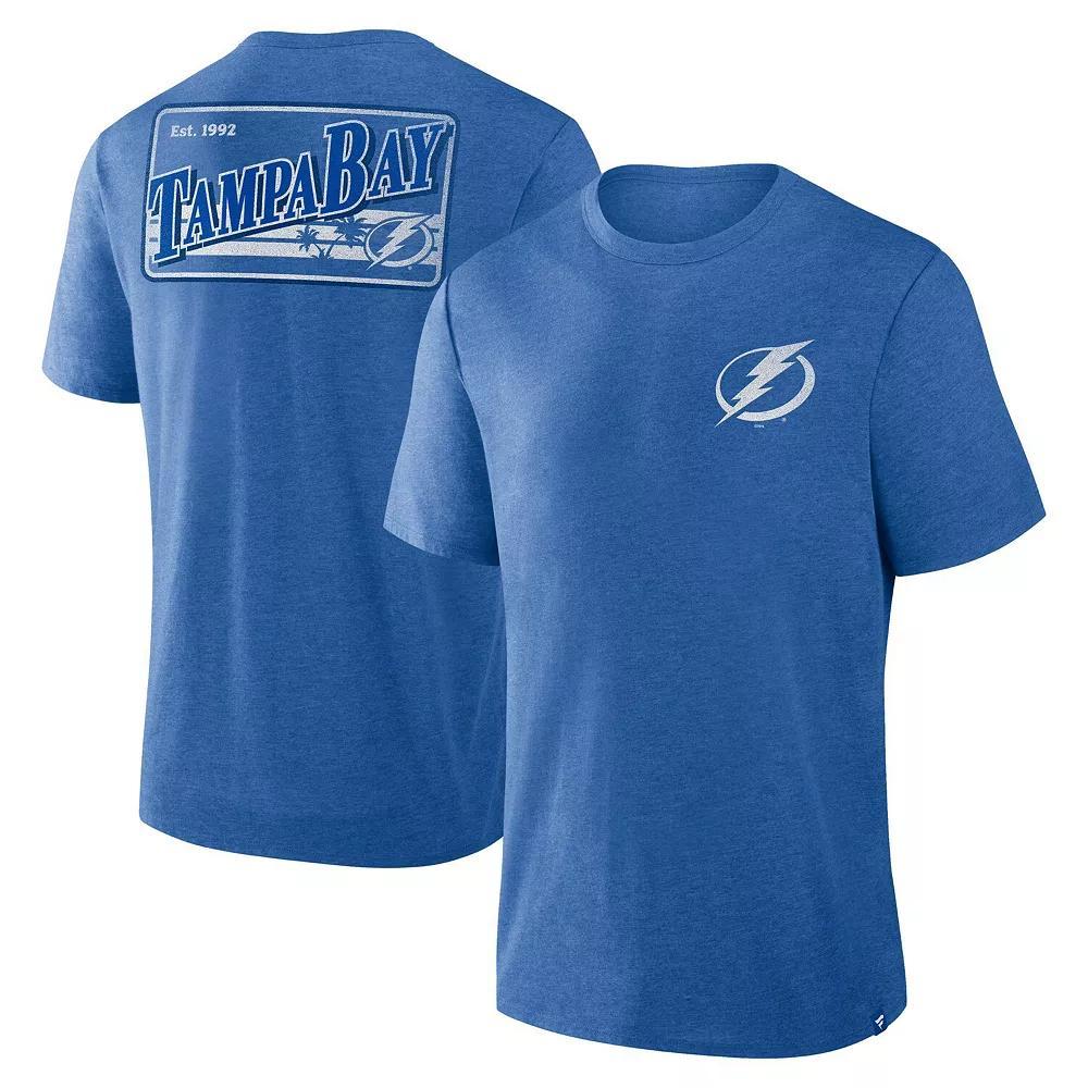 Mens Fanatics Heather Blue Tampa Bay Lightning Fan Lanes Tri-Blend T-Shirt Product Image