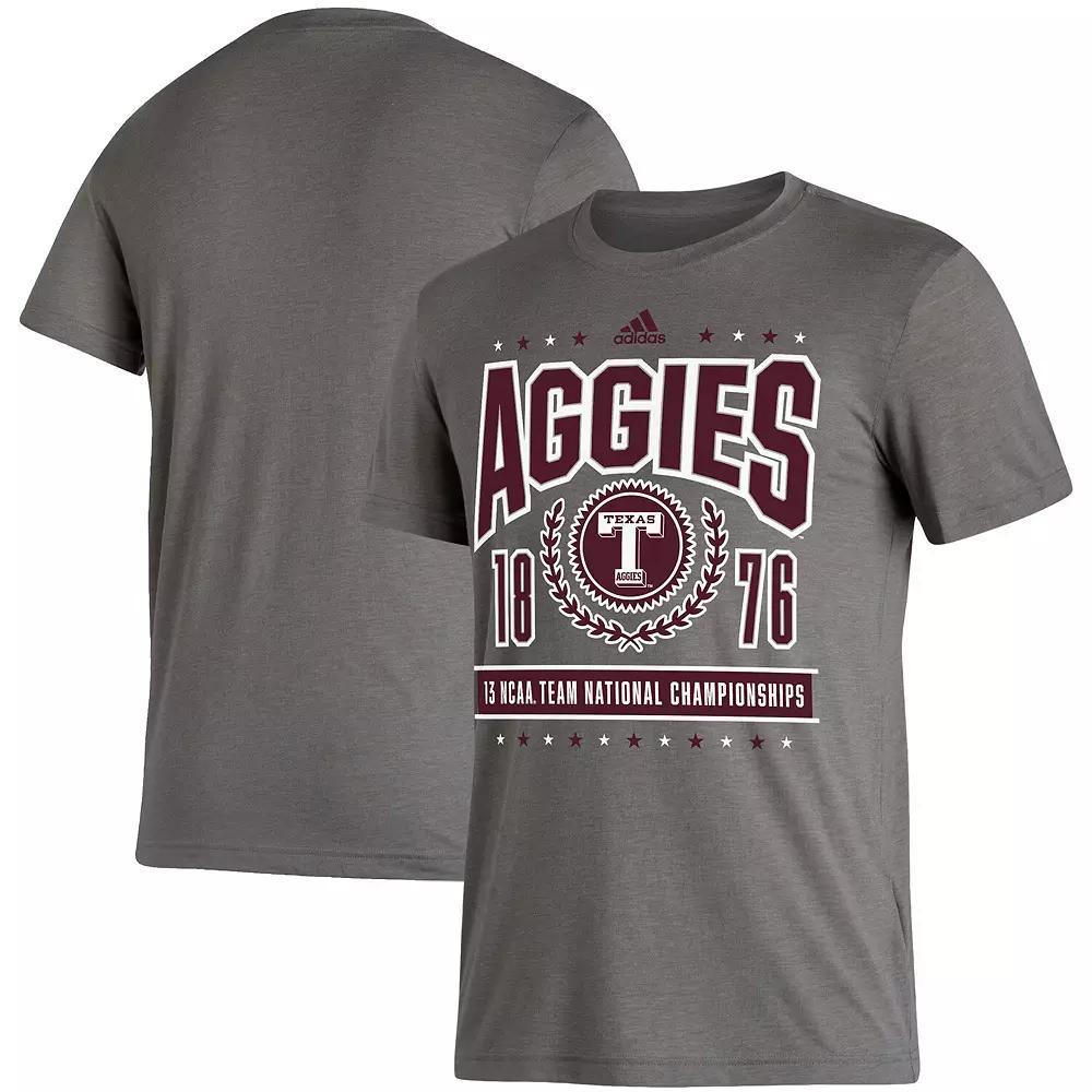 Men's adidas Heather Charcoal Texas A&M Aggies 13 NCAA Team National Championships Reminisce Tri-Blend T-Shirt, Size: Large Product Image