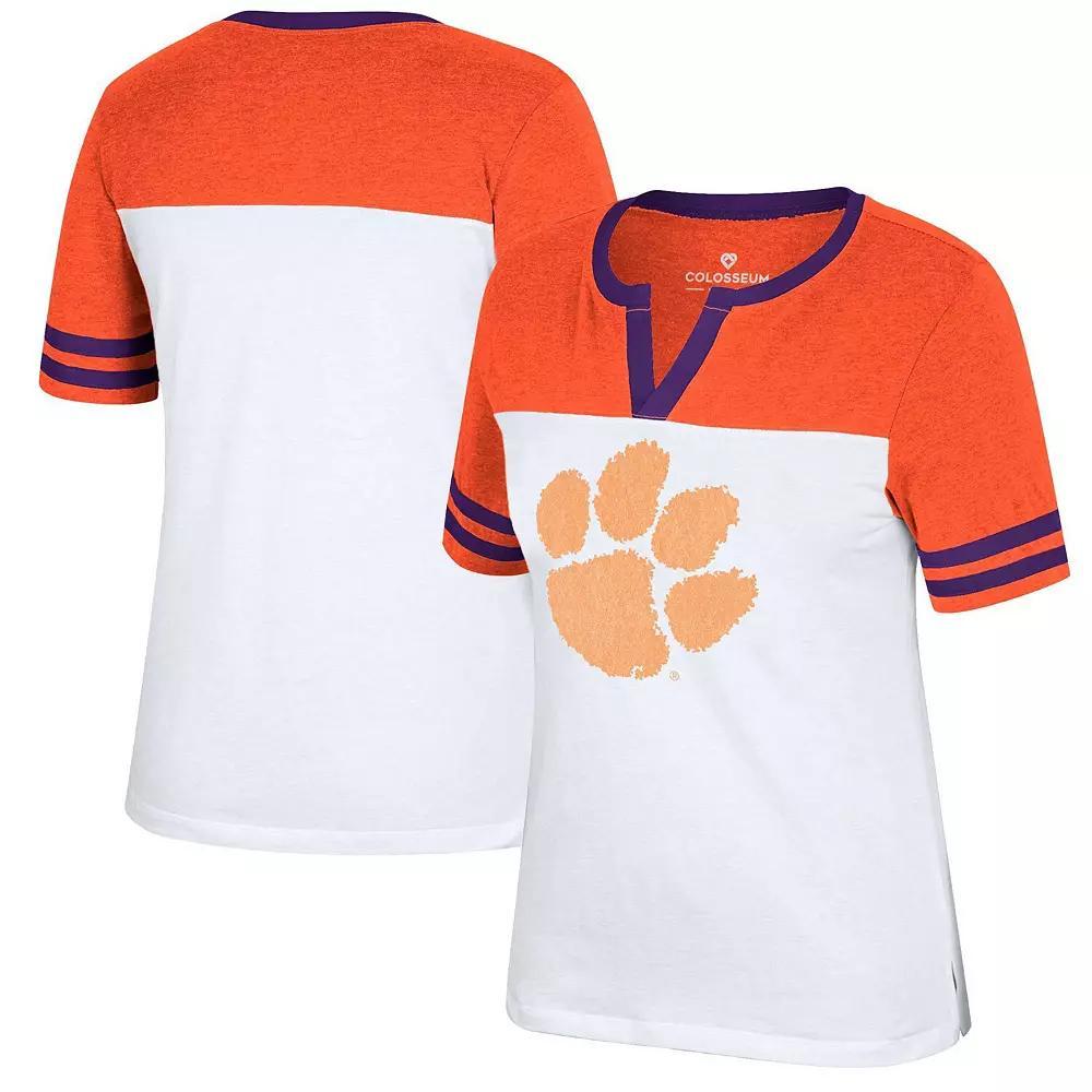 Womens Colosseum /Orange Clemson Tigers Frost Yourself Notch Neck T-Shirt Product Image