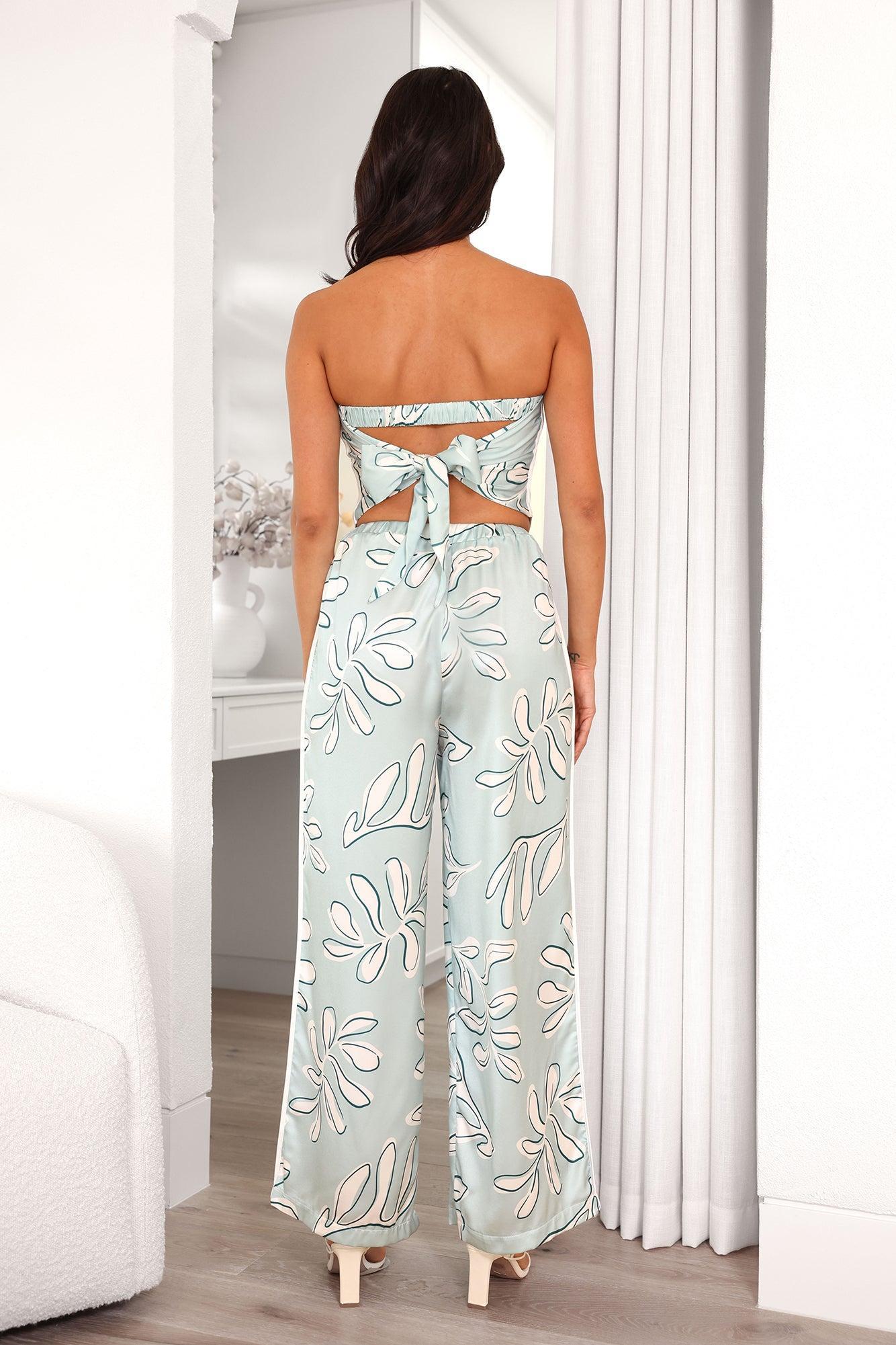 Silkier Style Satin Pants Sage Product Image