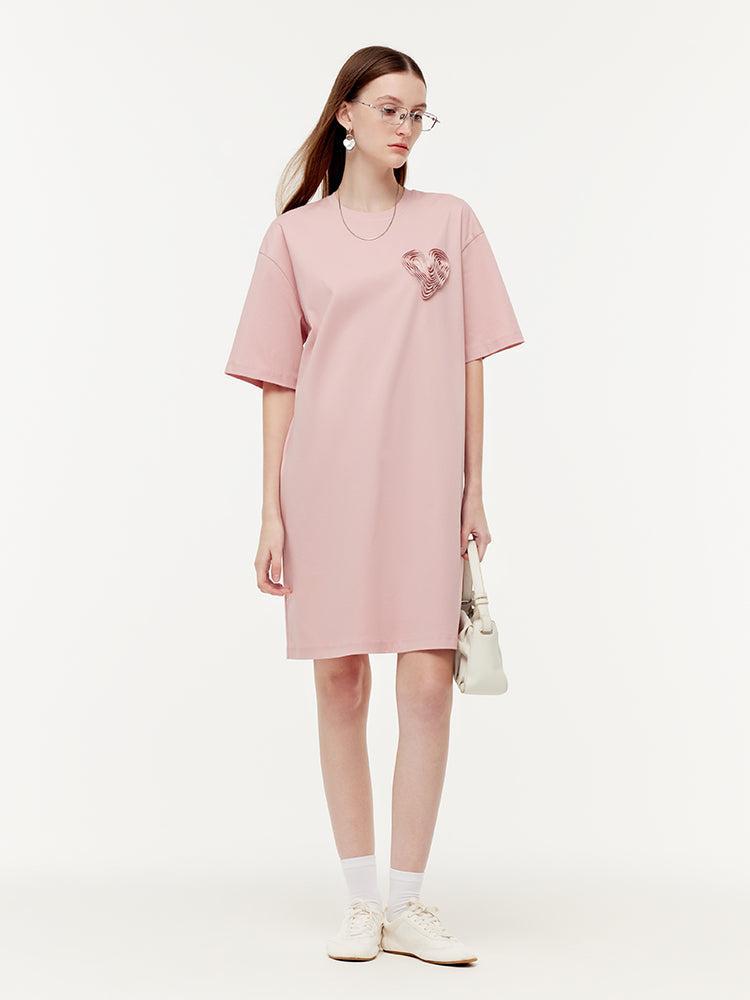 100% Cotton 3D Heart Women Oversized T-Shirt Product Image