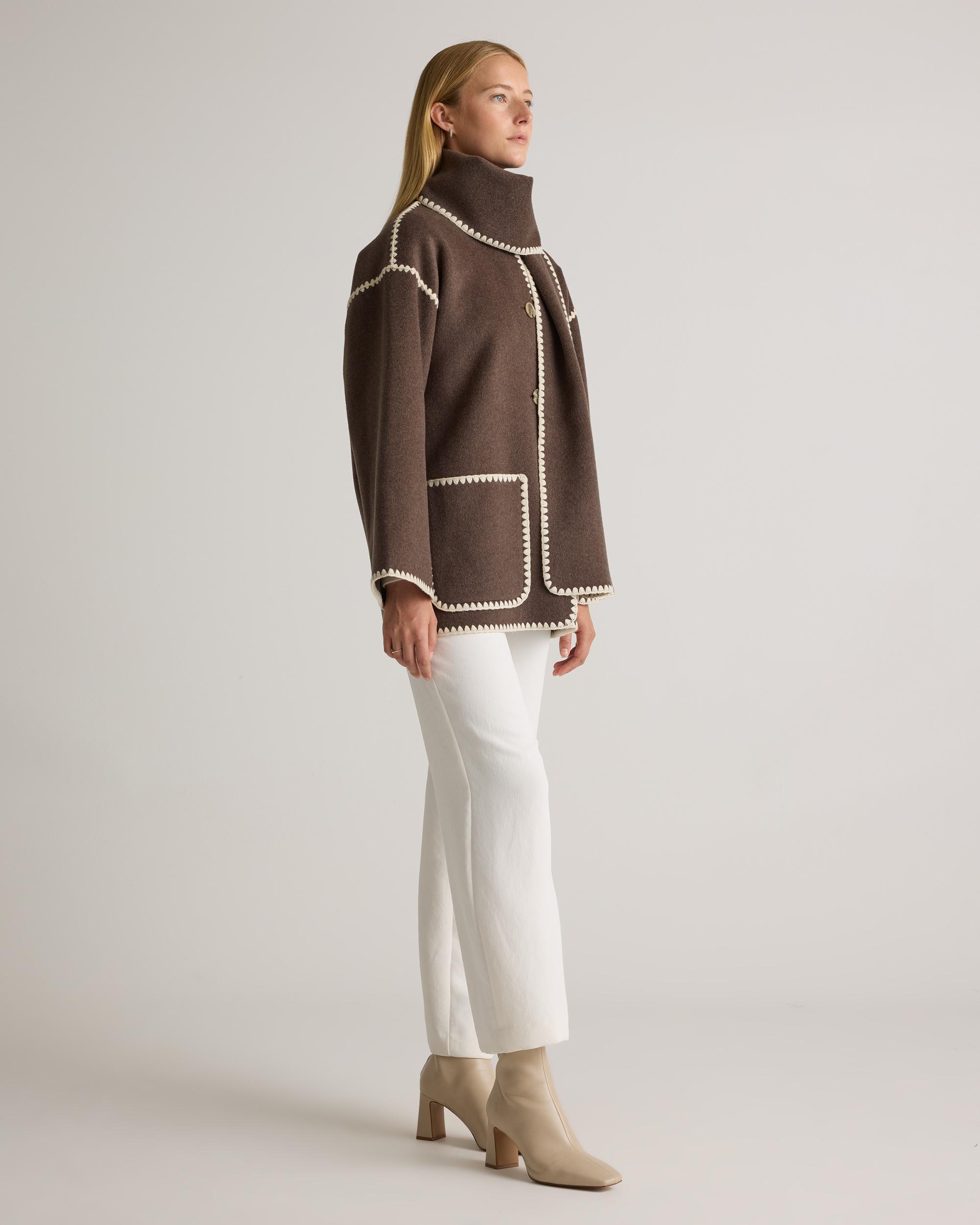 Quince | Women's Double-Faced Merino Wool Scarf Coat Size XS Product Image