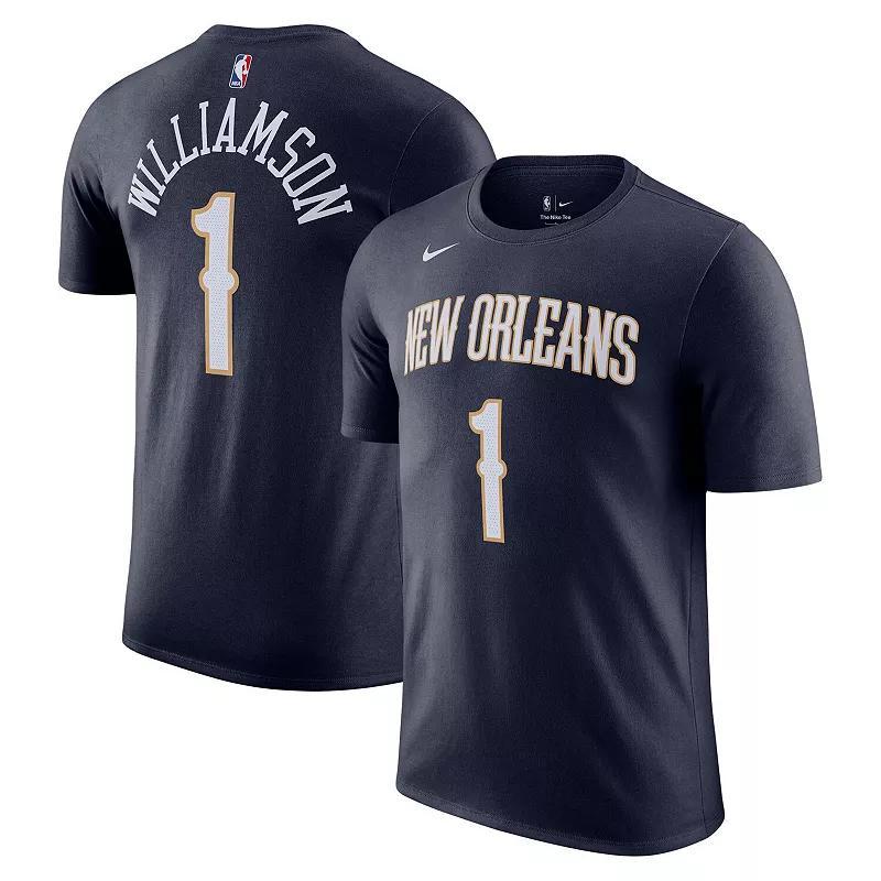 Men's Nike Zion Williamson Navy New Orleans Pelicans Icon 2022/23 Name & Number T-Shirt, Size: XL, Blue Product Image