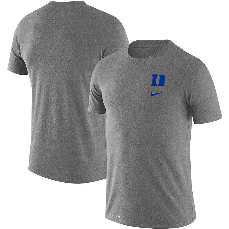 Men's Nike Heathered Gray Duke Blue Devils Logo Stack Legend Performance T-Shirt, Size: 2XL, Grey Product Image
