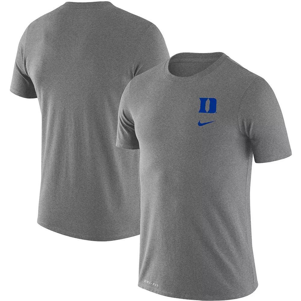 Men's Nike Heathered Gray Duke Blue Devils Logo Stack Legend Performance T-Shirt, Size: 2XL, Grey Product Image