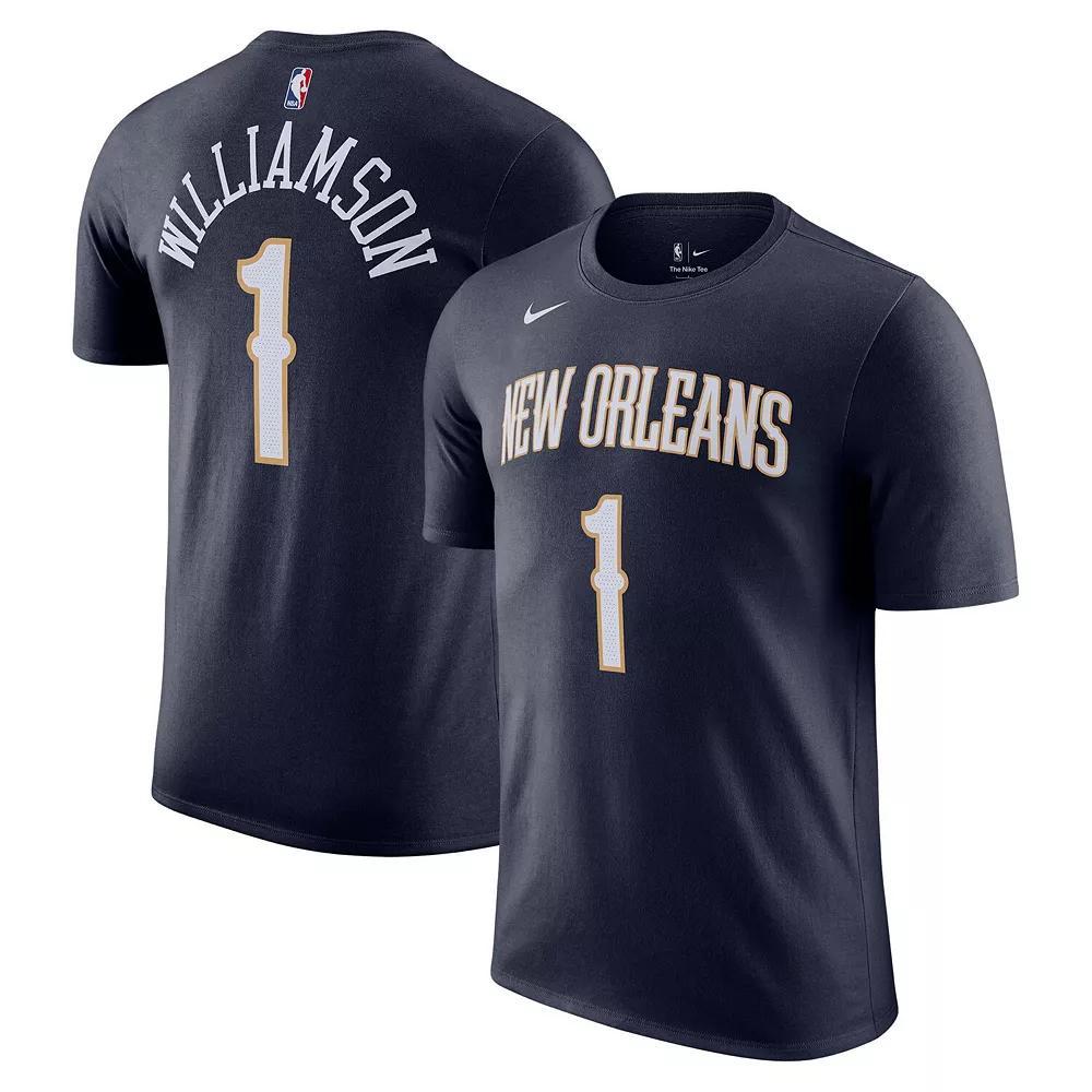 Men's Nike Zion Williamson Navy New Orleans Pelicans Icon 2022/23 Name & Number T-Shirt, Size: XL, Blue Product Image