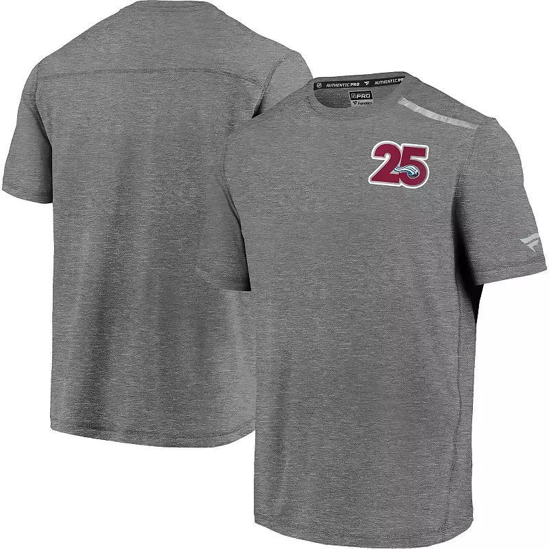 Mens Fanatics Branded Heathered Gray Colorado Avalanche 25th Season Logo T-Shirt Product Image