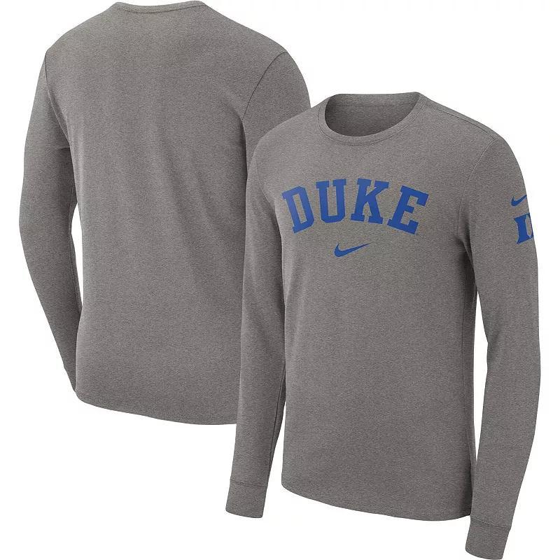 Men's Nike Heather Gray Michigan State Spartans Arch 2-Hit Long Sleeve T-Shirt, Size: 2XL, Grey Product Image