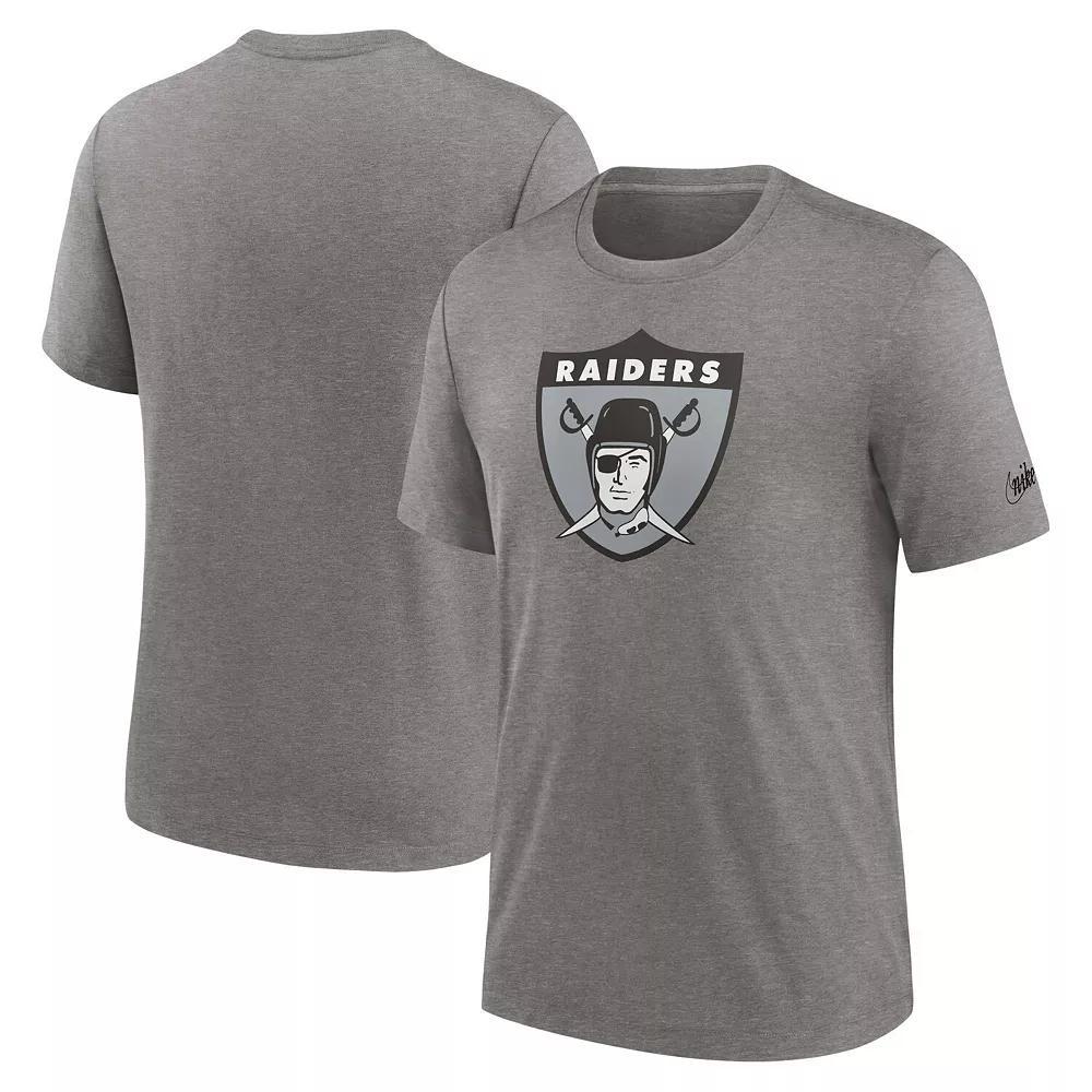 Men's Nike Heather Charcoal Houston Oilers Rewind Logo Tri-Blend T-Shirt, Size: Medium, Nfl Charco Product Image