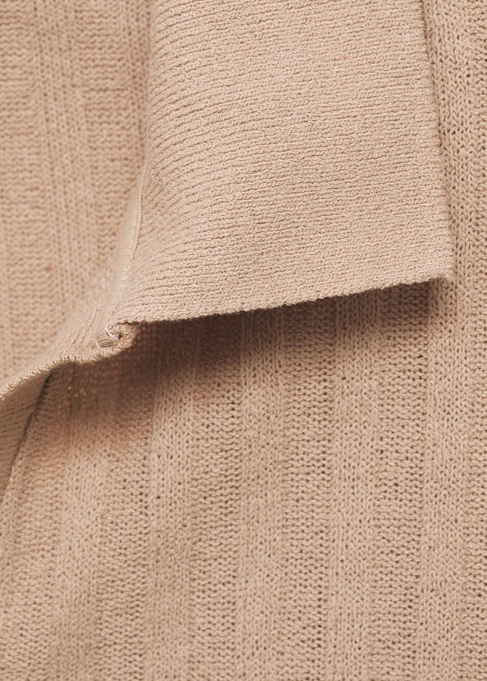 Regular-fit ribbed cotton polo shirt - Men | MANGO USA Product Image