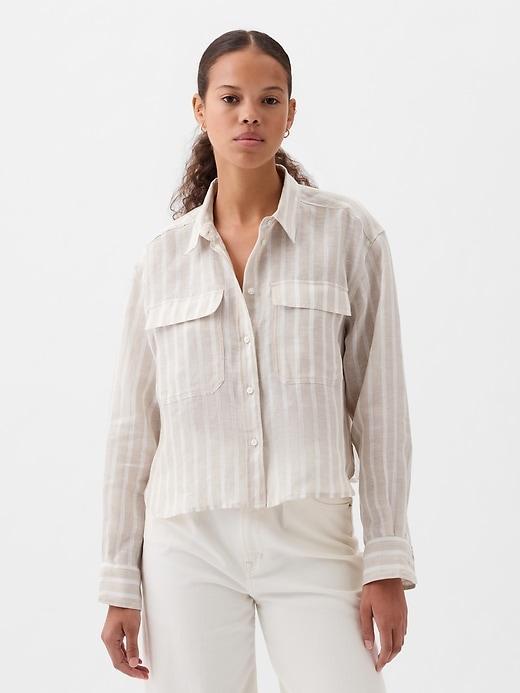 Organic Cotton Poplin Cropped Shirt Product Image