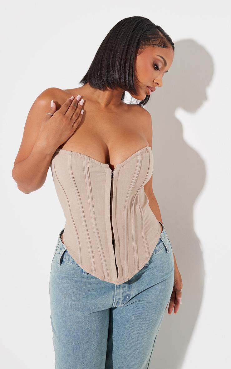 Shape Stone Lace Up Back Woven Corset Product Image