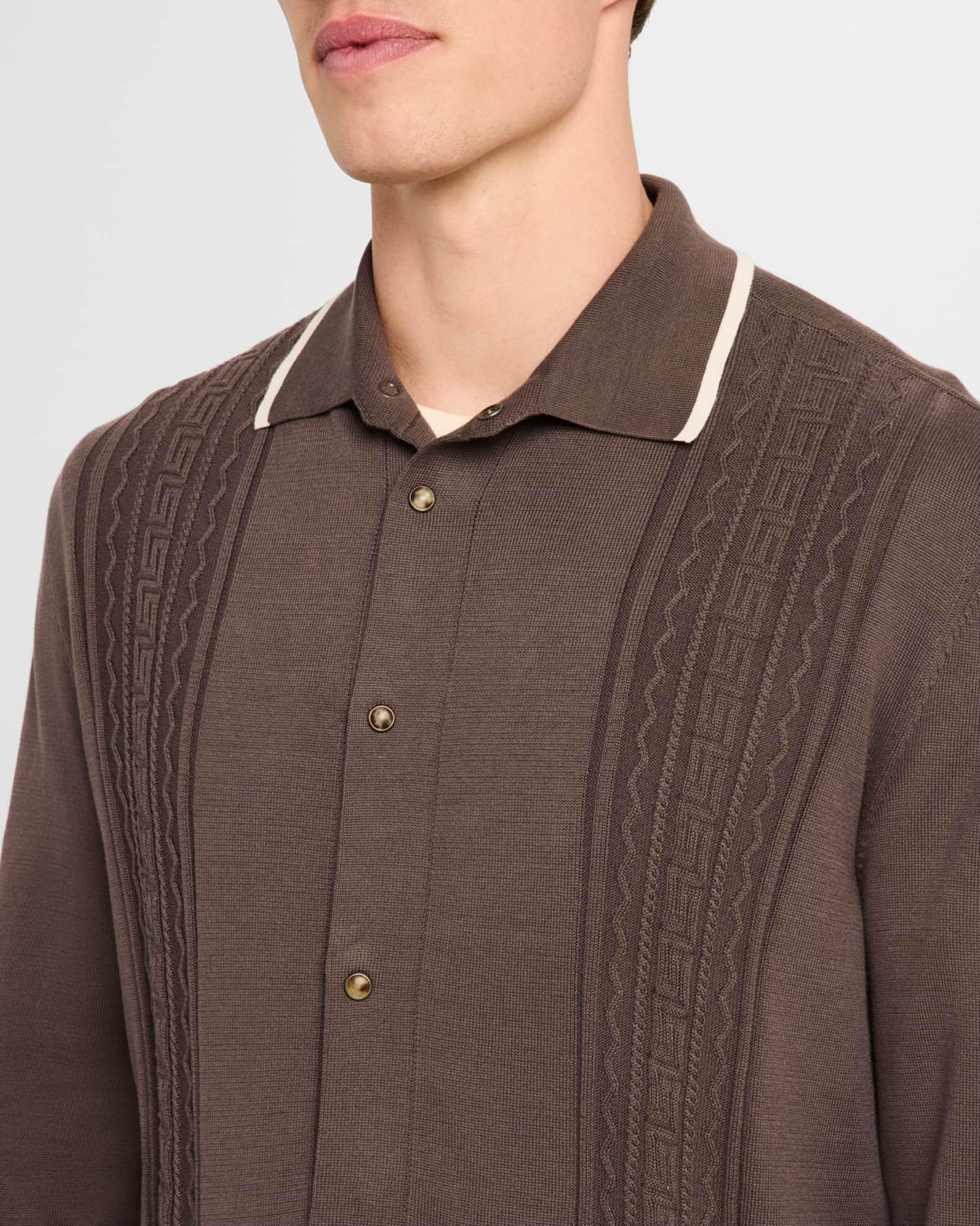 Men's Jacquard Snap-Front Polo Sweater Product Image