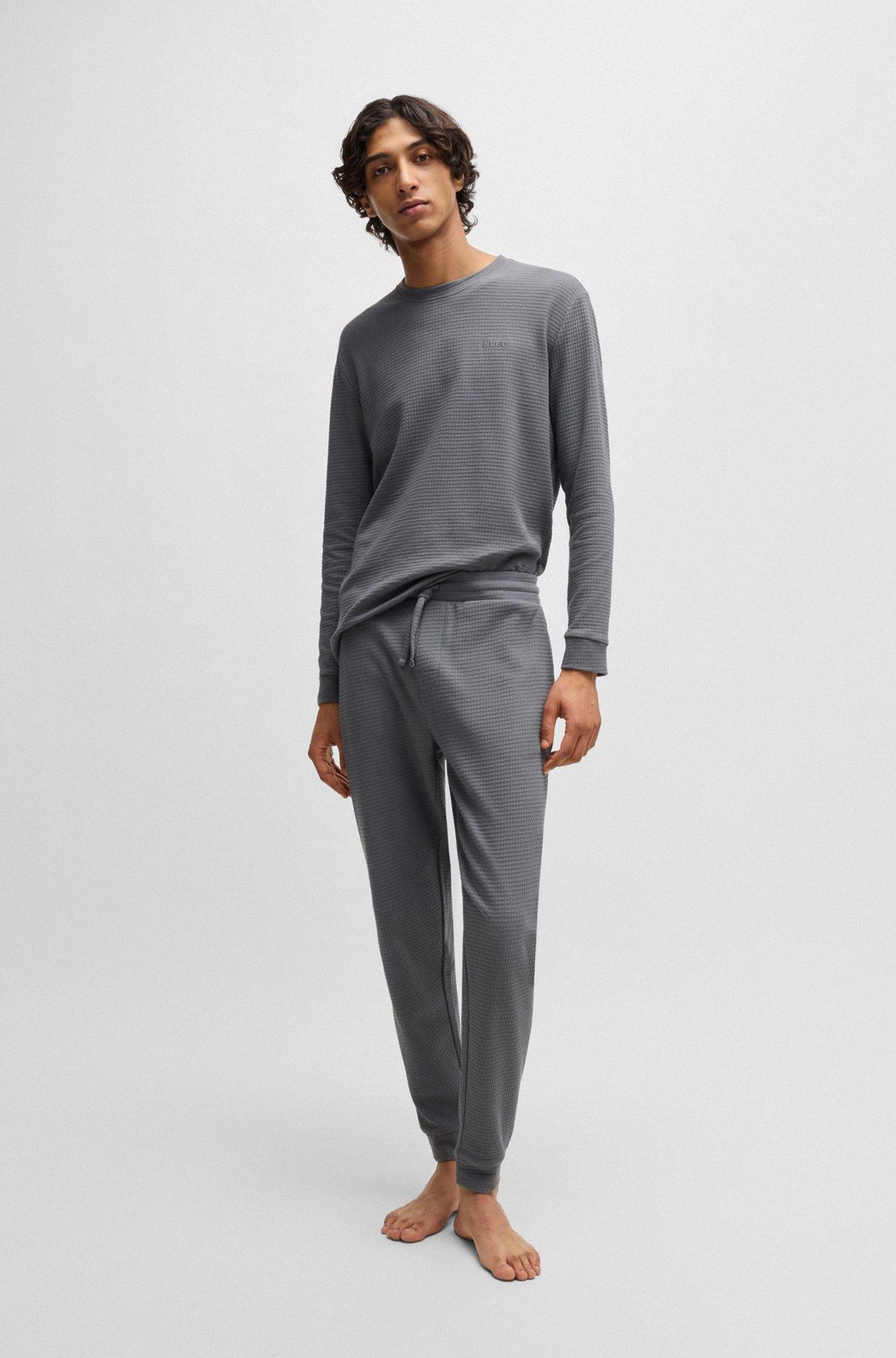 Cotton pajama bottoms with embroidered logo Product Image
