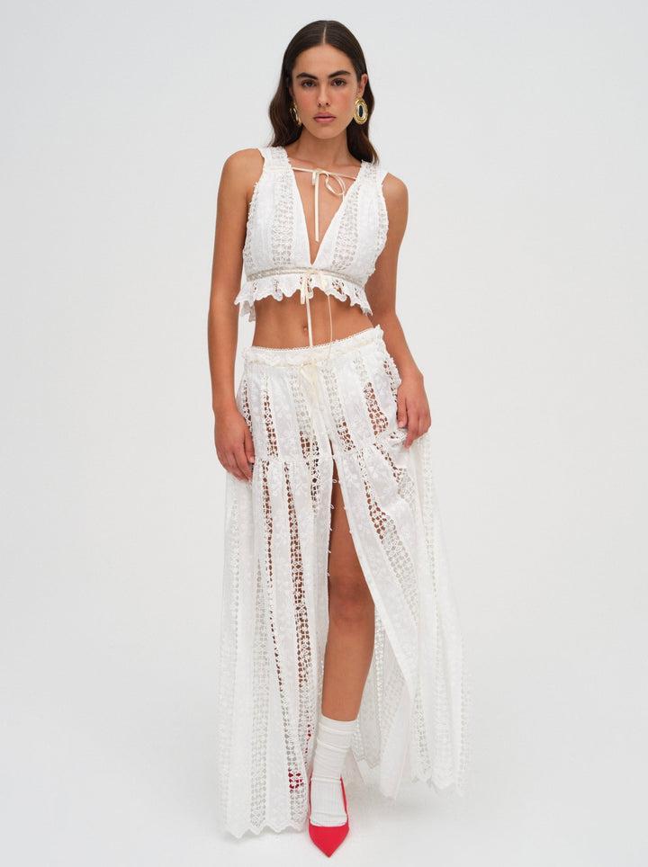 Tracy Maxi Skirt — White Product Image