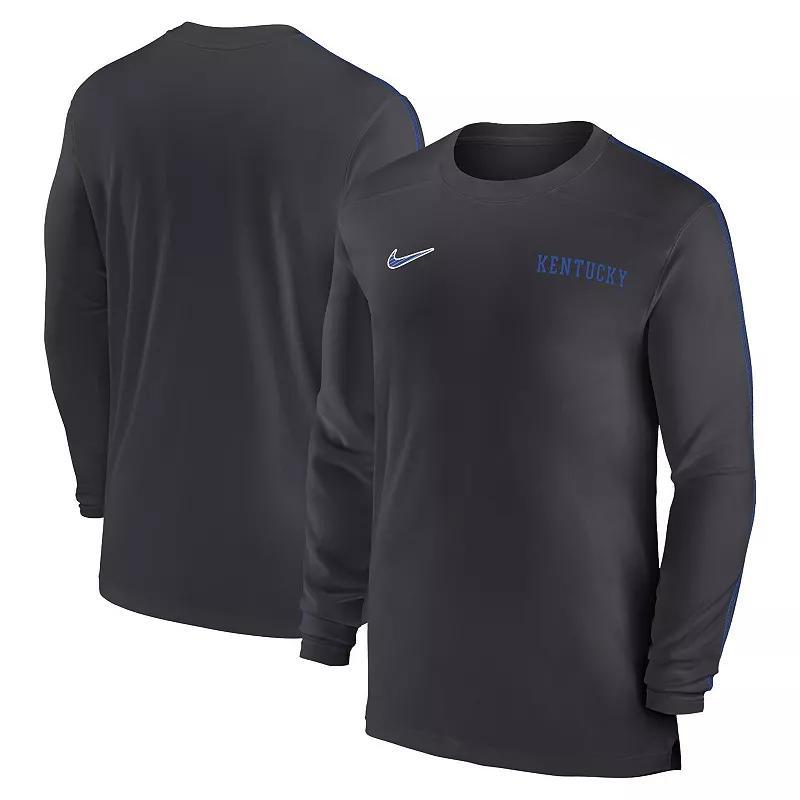 Men's Nike Anthracite Clemson Tigers 2024 Sideline Coach UV Performance Long Sleeve T-Shirt, Size: 3XL, Grey Product Image