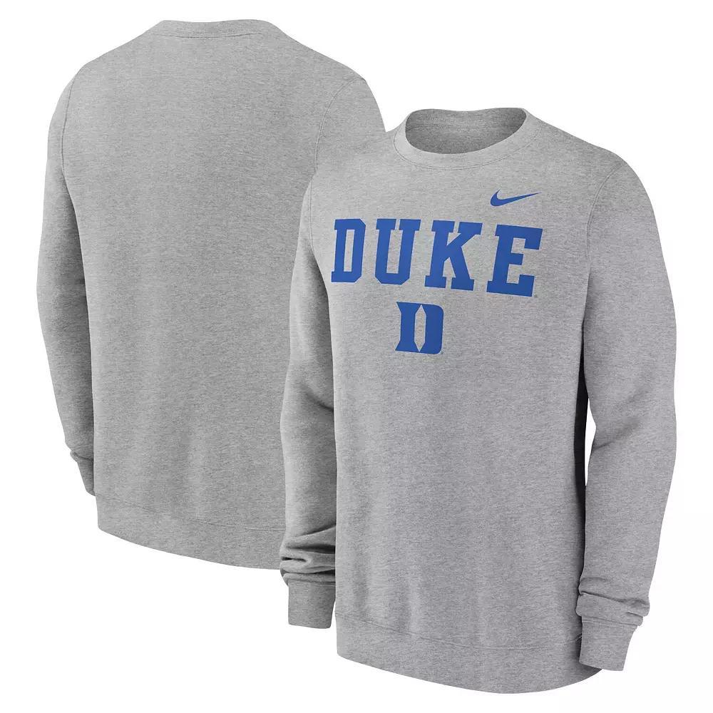 Men's Nike Heather Gray Duke Blue Devils Primetime Primary Stack Pullover Sweatshirt, Size: 2XL, Grey Product Image