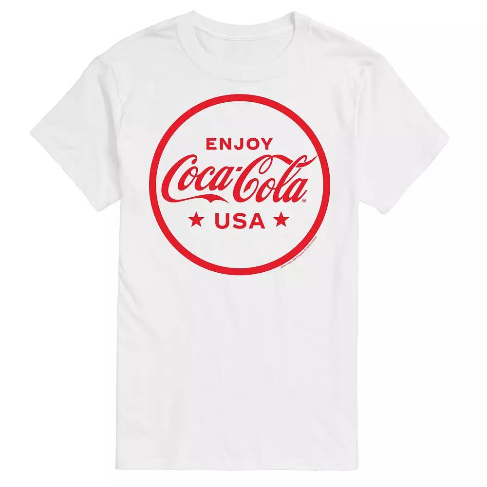 Men's Coca-Cola Enjoy Coca-Cola USA Graphic Tee, Size: XL Tall, White Product Image