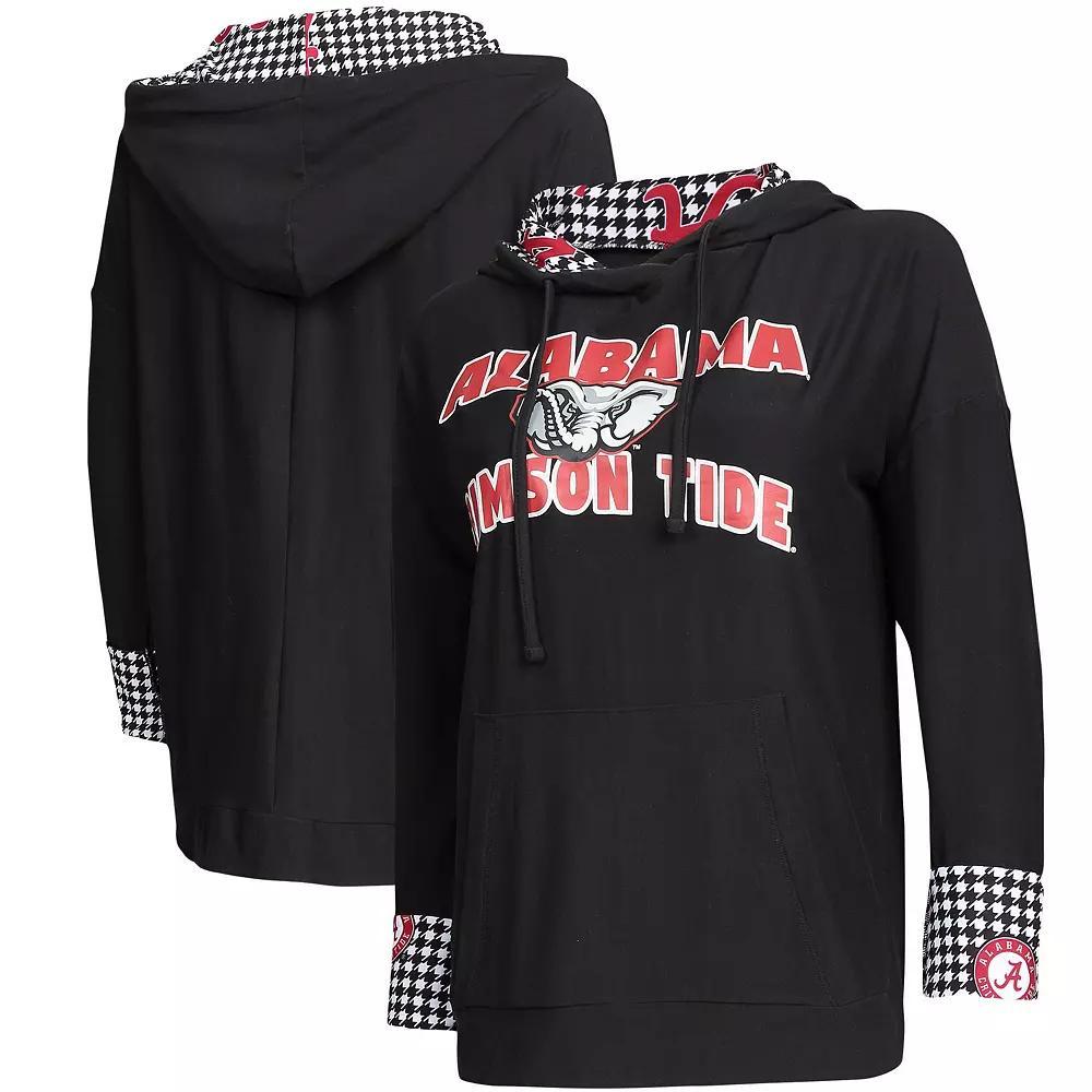 Women's Concepts Sport Black Alabama Crimson Tide Fairway Houndstooth Pullover Hoodie, Size: Medium Product Image
